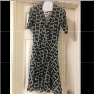 Effie’s Heart, typewriter print dress.